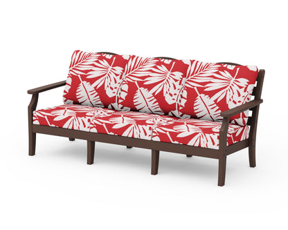 Draper James™ by  POLYWOOD® Savannah Deep Seating Sofa in Mahogany / Leaf Crimson