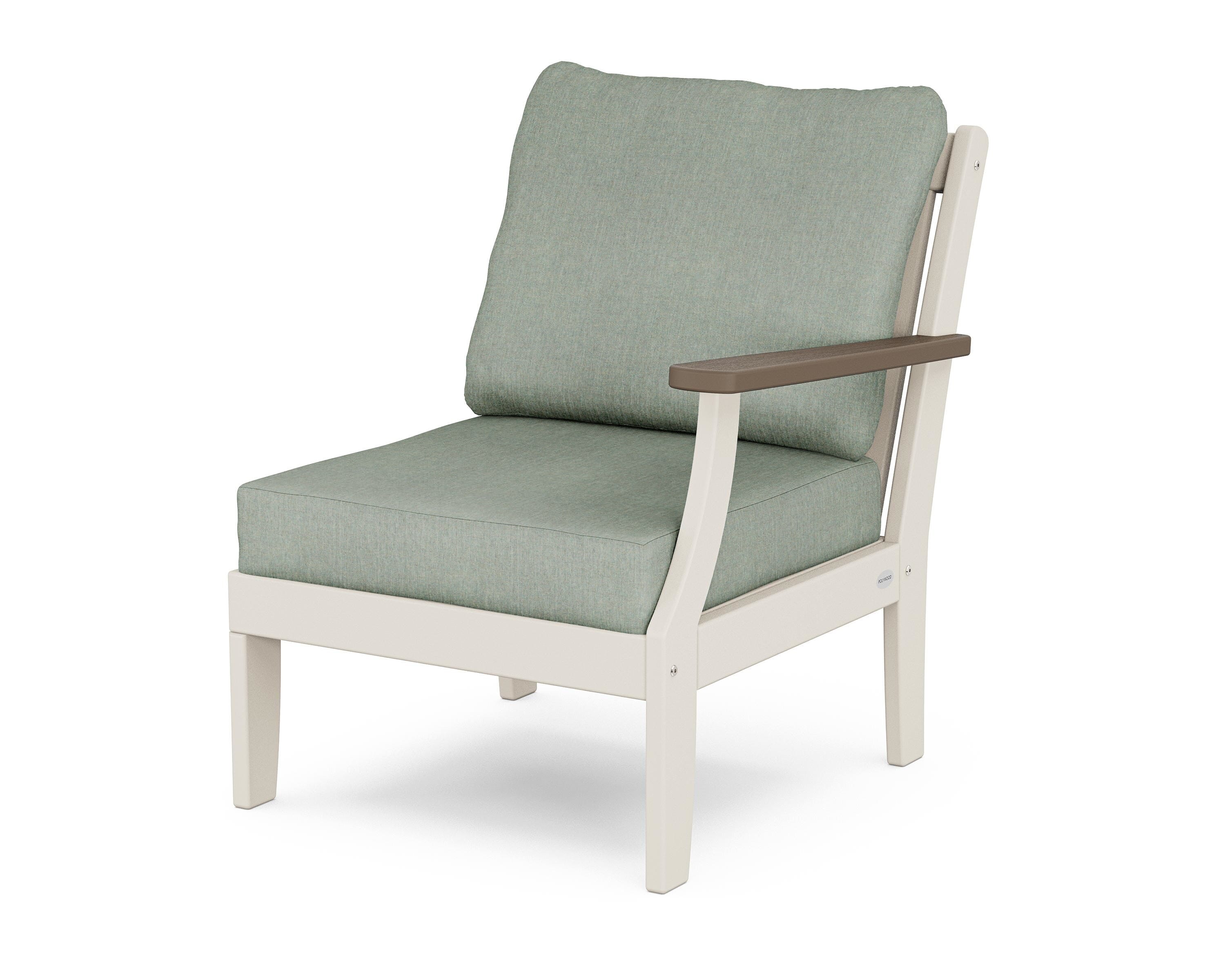 POLYWOOD® Braxton Modular Right Arm Chair in Sand / Kona / Cast Sage