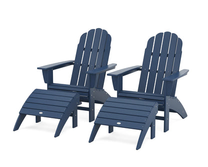 Vineyard Curveback Adirondack Chair 4-Piece Set with Ottomans
