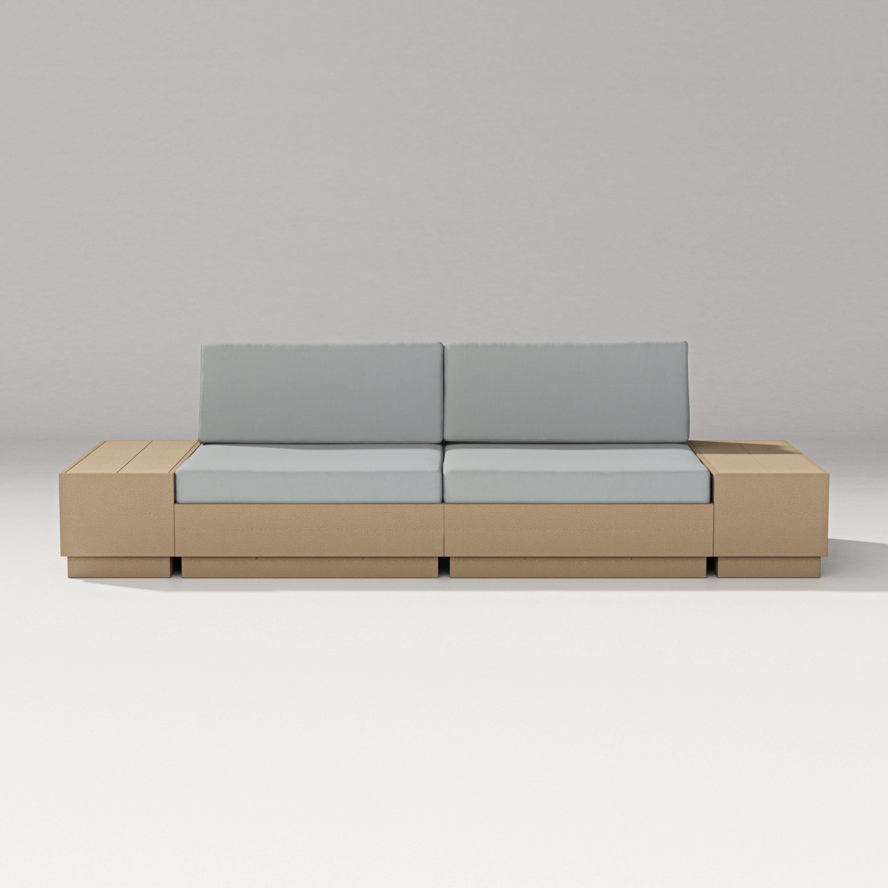 PW Designer Series Elevate 4-Piece Loveseat Sectional in Vintage Sahara / Spa