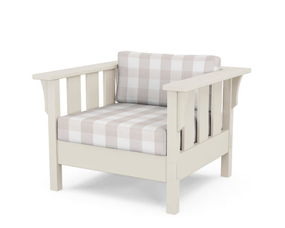 Martha Stewart by POLYWOOD® Acadia Deep Seating Chair in Sand / Buffalo Plaid Dune Burlap