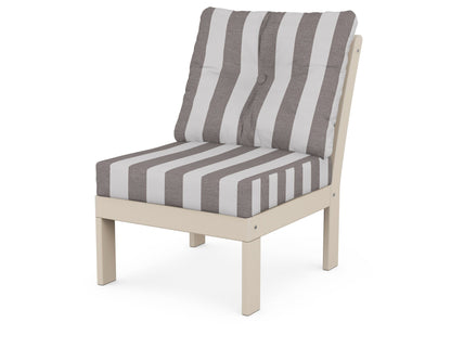POLYWOOD® Vineyard Modular Armless Chair in Sand / Cabana Stripe Grey Mist
