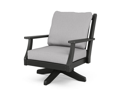 Country Living Wovendale Deep Seating Swivel Chair in Black / Granite