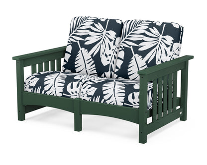 POLYWOOD® Club Mission Loveseat in Green / Leaf Marine Indigo