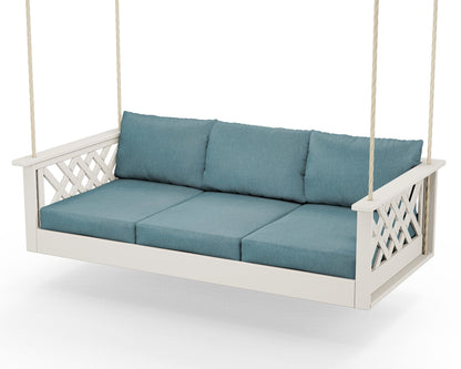 Country Living Wovendale Daybed Swing in Sand / Ocean Teal