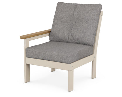 POLYWOOD® Vineyard Modular Left Arm Chair in Sand / Natural / Grey Mist