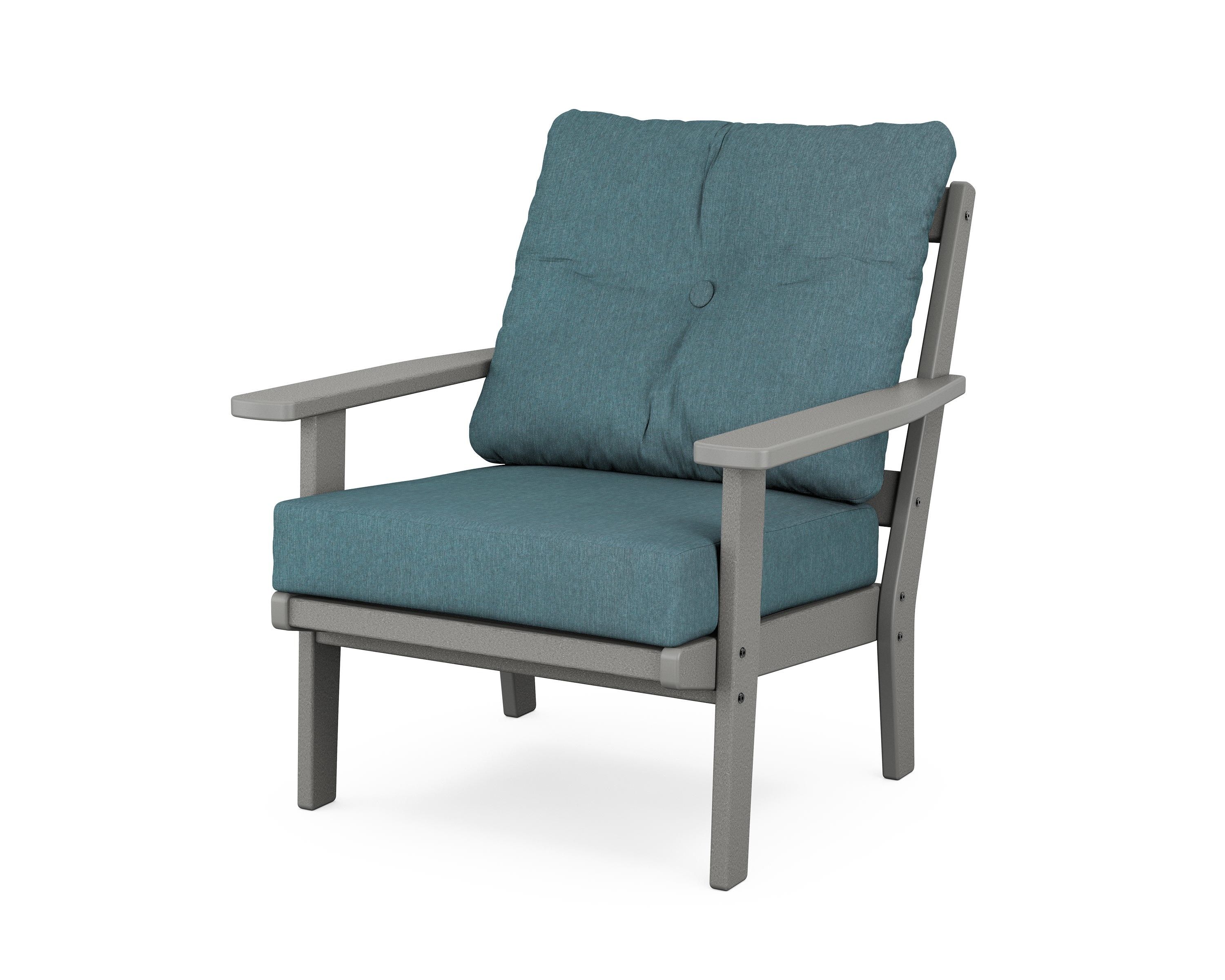 POLYWOOD® Oxford Deep Seating Chair in Slate Grey / Ocean Teal