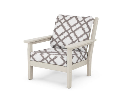 POLYWOOD® Chippendale Deep Seating Chair in Sand / Trellis Grey Mist
