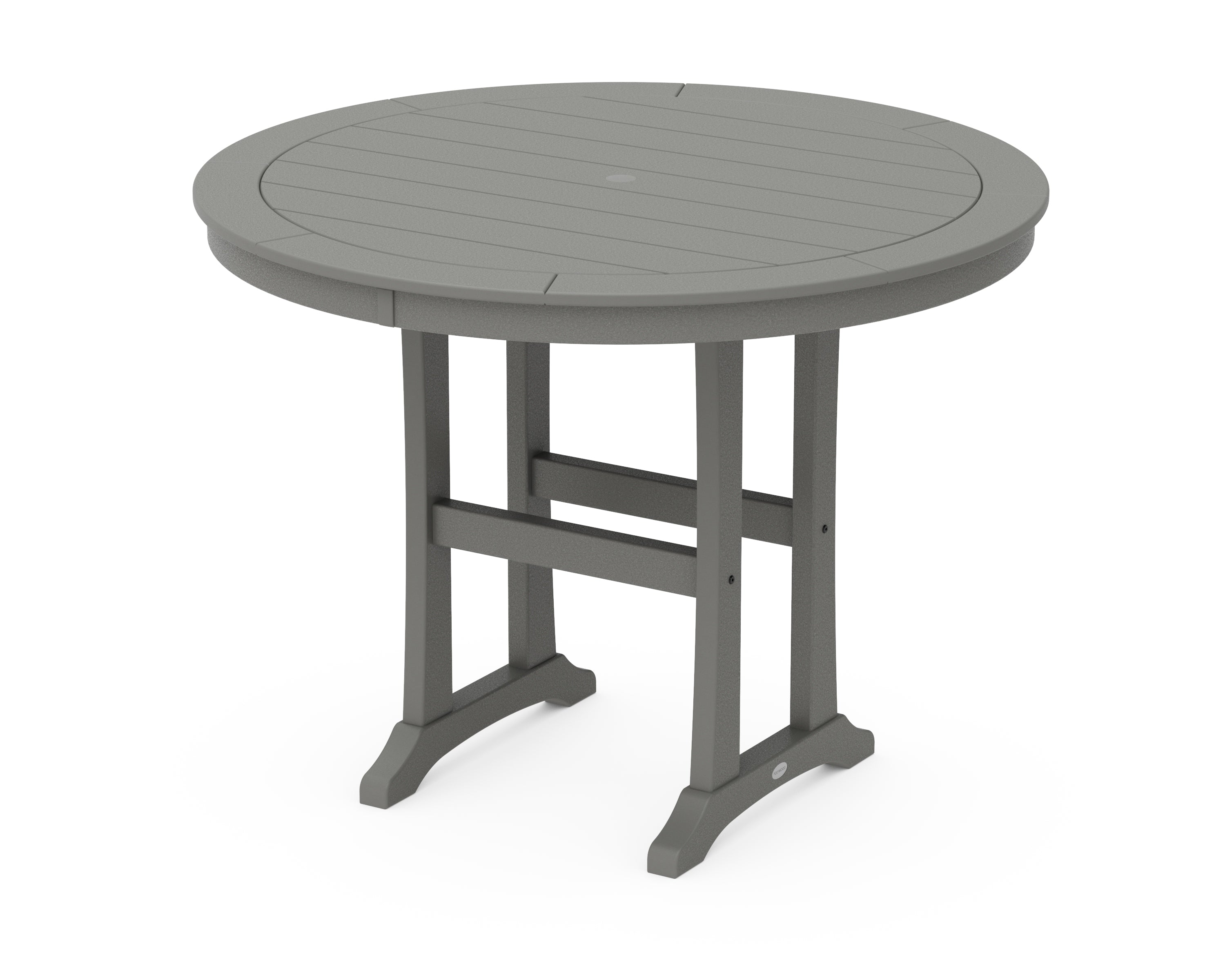 POLYWOOD® Nautical Trestle 48" Round Counter Table in Slate Grey