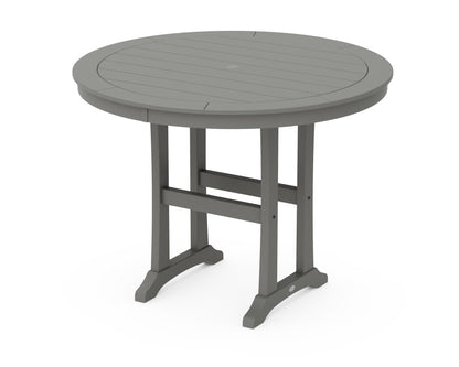 POLYWOOD® Nautical Trestle 48" Round Counter Table in Slate Grey