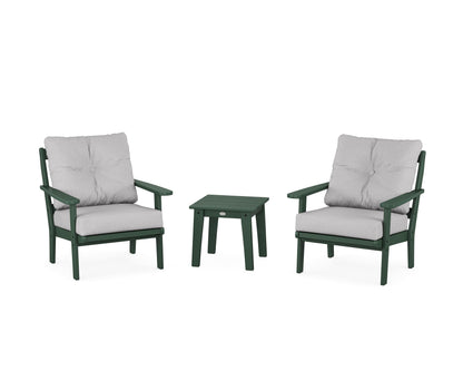 POLYWOOD® Mission 3-Piece Deep Seating Set in Green / Granite