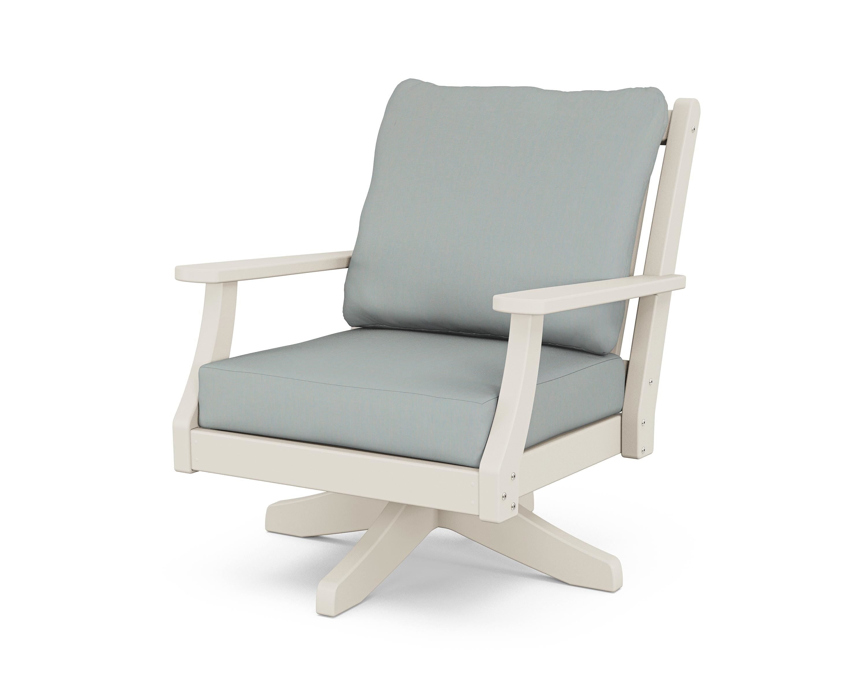Country Living Wovendale Deep Seating Swivel Chair in Sand / Spa