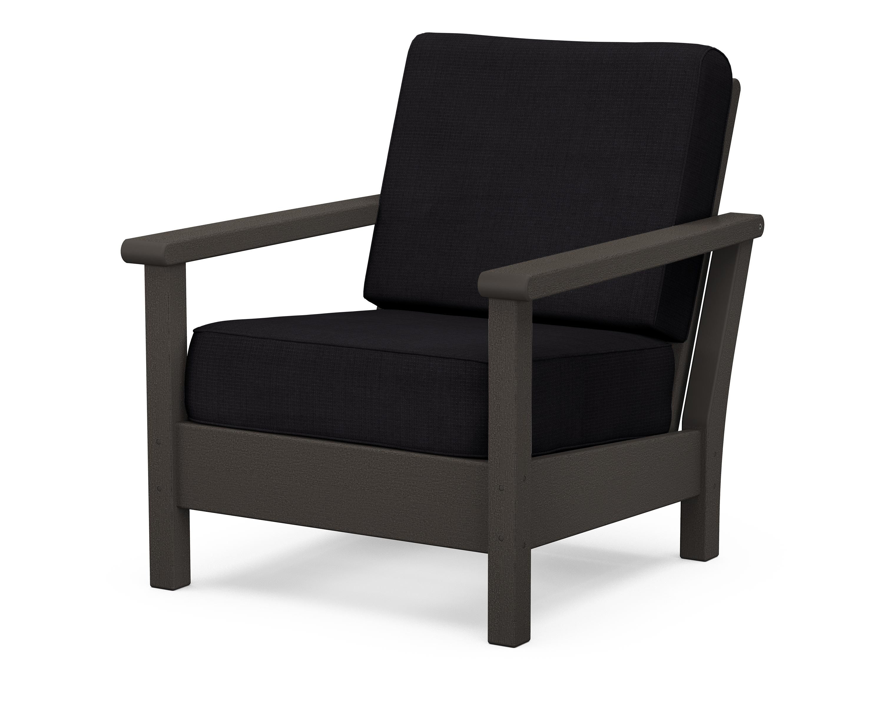 POLYWOOD® Harbour Deep Seating Chair in Vintage Coffee / Midnight Linen