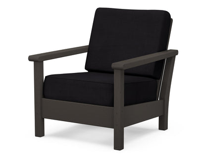 POLYWOOD® Harbour Deep Seating Chair in Vintage Coffee / Midnight Linen