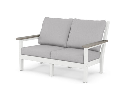 POLYWOOD® Chippendale Deep Seating Loveseat in White / Driftwood / Granite