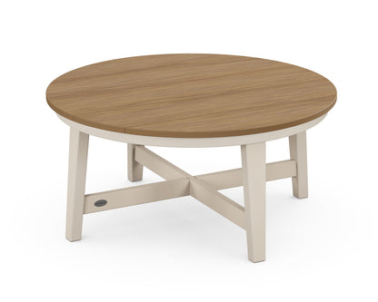 POLYWOOD® Newport 36" Round Coffee Table in Sand / Natural
