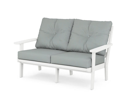 POLYWOOD® Prairie Deep Seating Loveseat in White / Spa
