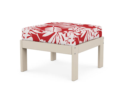 POLYWOOD® Vineyard Modular Ottoman in Sand / Leaf Crimson