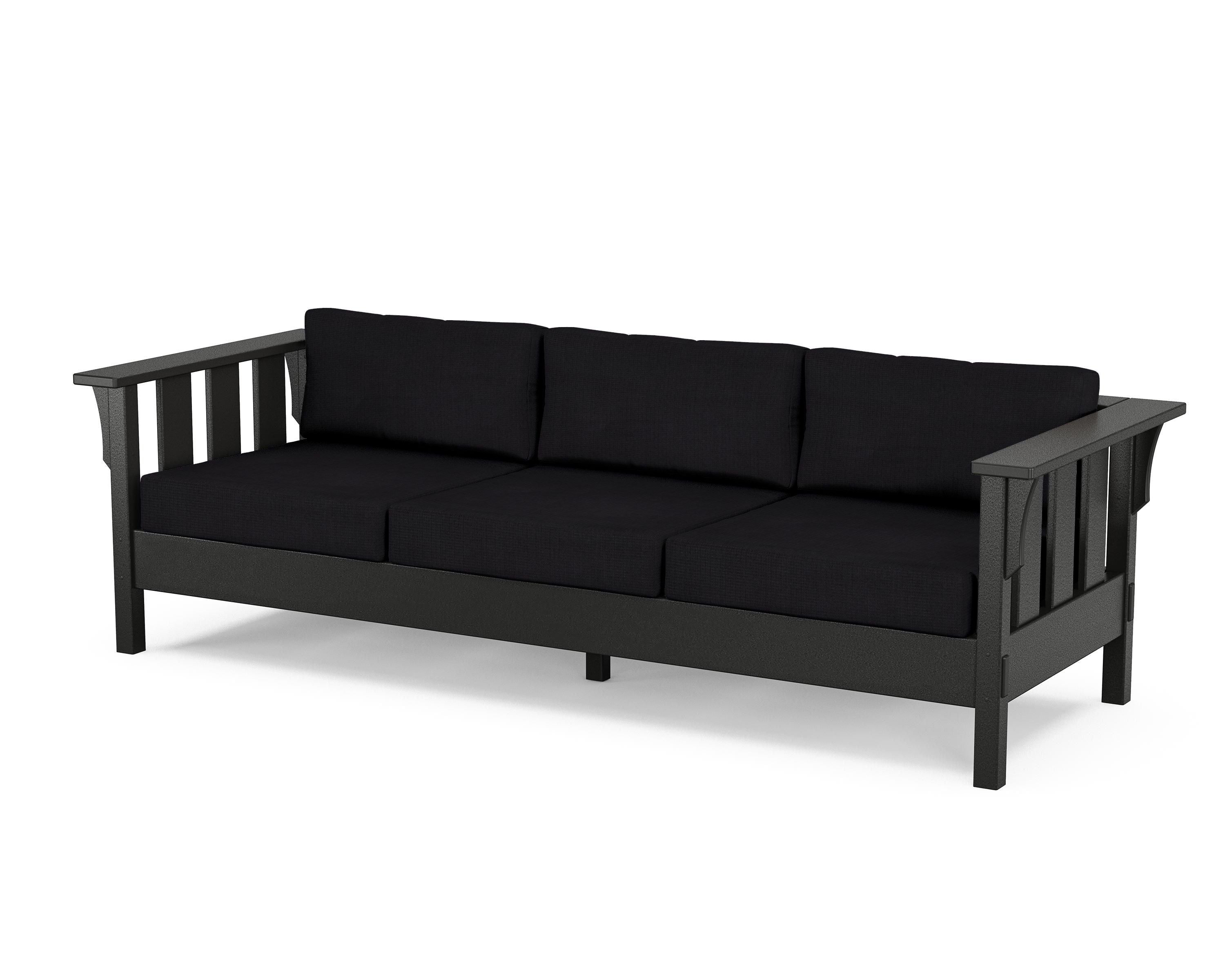 Martha Stewart by POLYWOOD® Acadia Deep Seating Sofa in Black / Midnight Linen