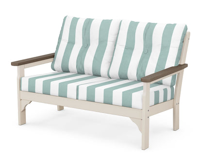 POLYWOOD® Vineyard Deep Seating Loveseat in Sand / Kona / Cabana Stripe Glacier Spa