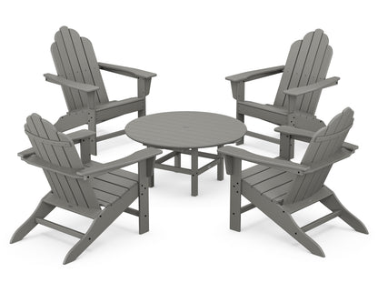 POLYWOOD® Long Island Adirondack 5-Piece Conversation Group in Slate Grey