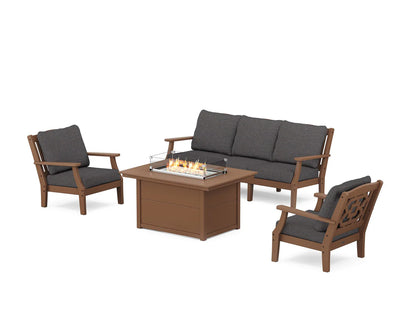Chinoiserie Deep Seating Fire Pit Table Set