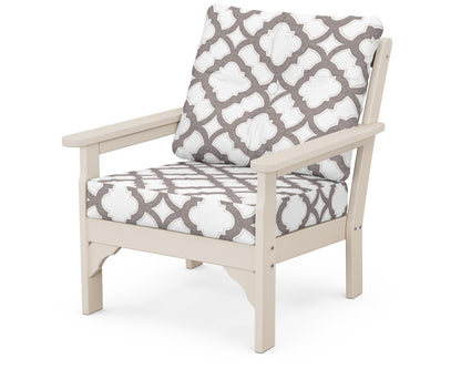 POLYWOOD® Vineyard Deep Seating Chair in Sand / Trellis Grey Mist