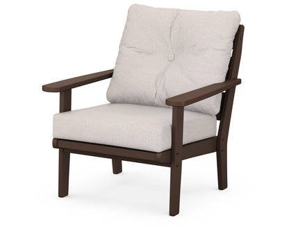 POLYWOOD® Lakeside Deep Seating Chair in Mahogany / Dune Burlap