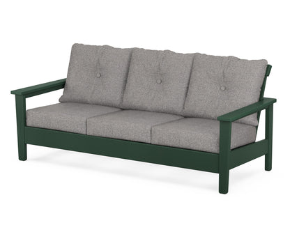 POLYWOOD® Prescott Deep Seating Sofa in Green / Grey Mist