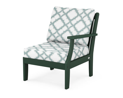 POLYWOOD® Braxton Modular Right Arm Chair in Green / Trellis Glacier Spa