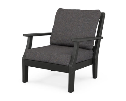 Martha Stewart by POLYWOOD® Chinoiserie Deep Seating Chair in Black / Ash Charcoal