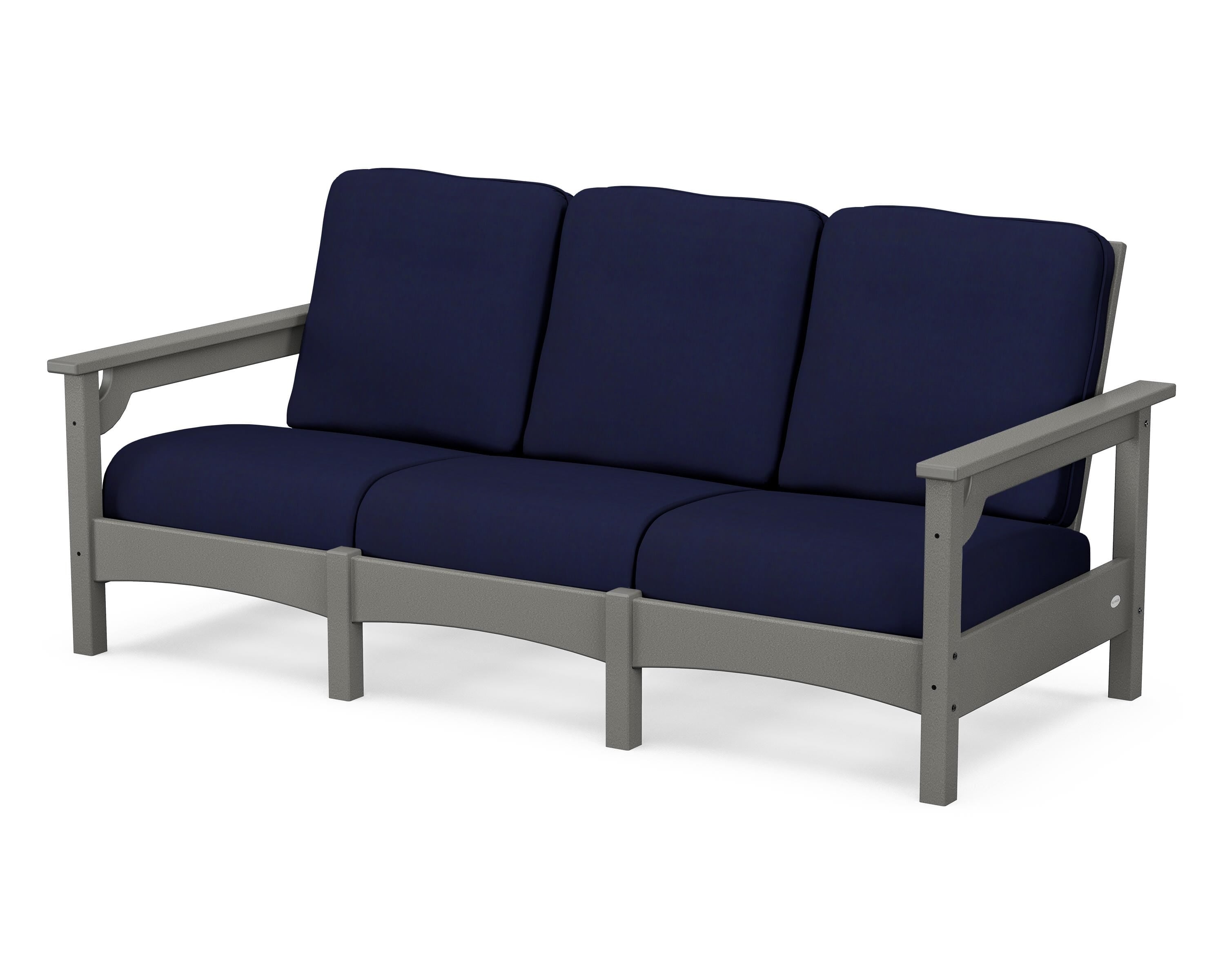 POLYWOOD® Club Sofa in Slate Grey / Navy