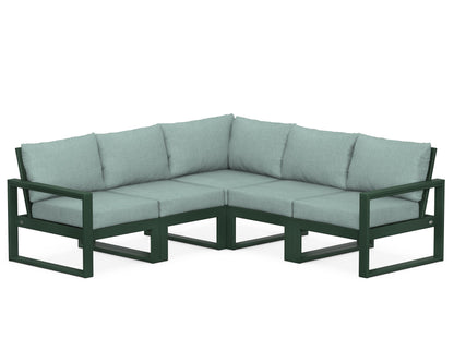 POLYWOOD® EDGE 5-Piece Modular Deep Seating Set in Green / Glacier Spa