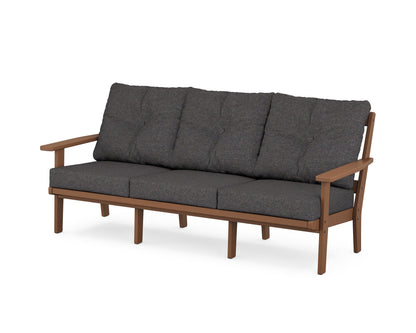 POLYWOOD® Oxford Deep Seating Sofa in Teak / Ash Charcoal