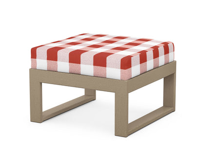 Unbranded Modular Ottoman - Modern in Vintage Sahara / Buffalo Plaid Crimson