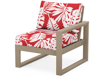 POLYWOOD® EDGE Modular Right Arm Chair in Vintage Sahara / Leaf Crimson