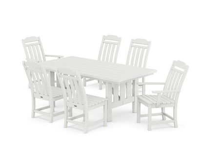 POLYWOOD® Cottage 7-Piece Dining Set with Mission Table in White