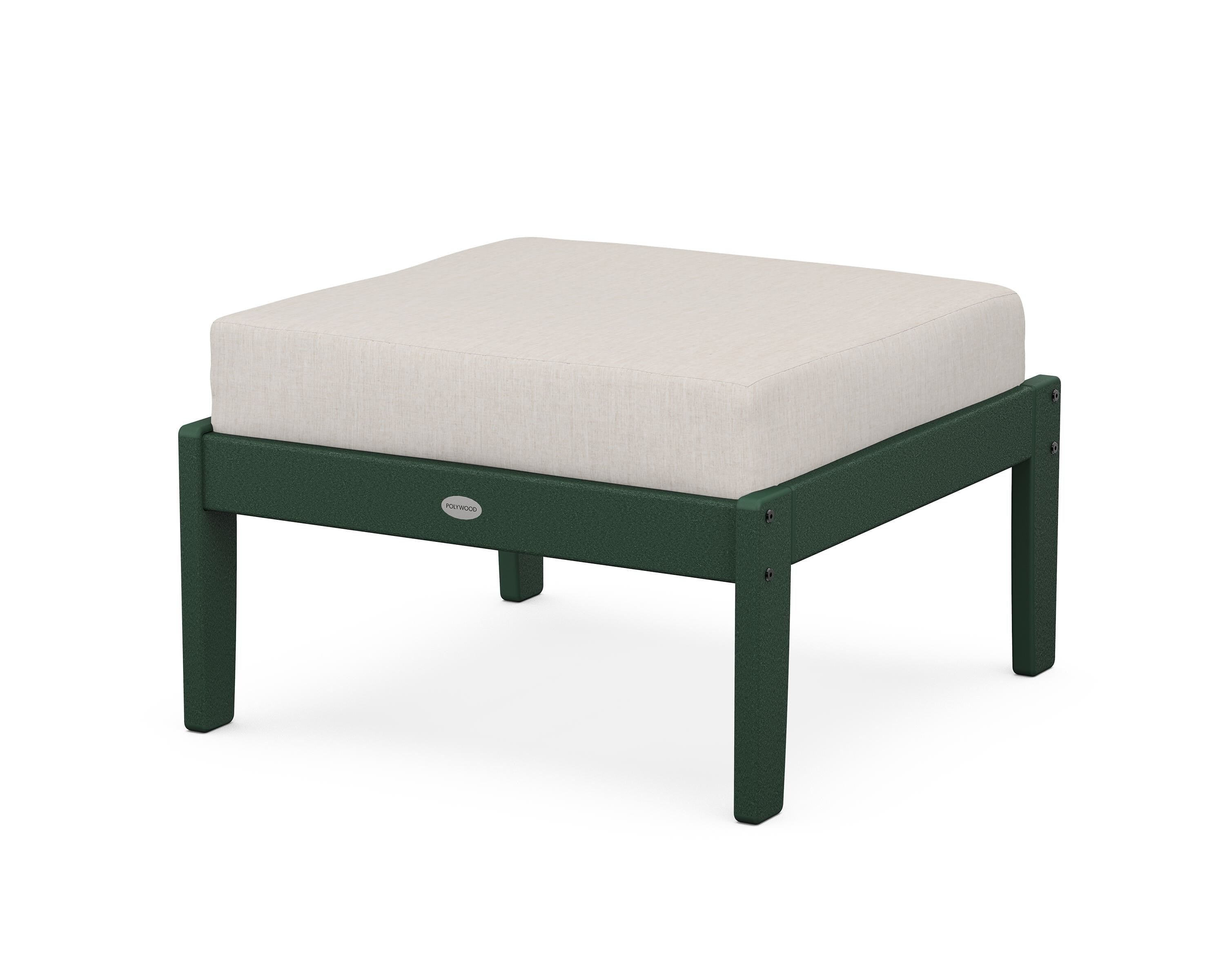 POLYWOOD® Braxton Deep Seating Ottoman in Green / Cast Ash
