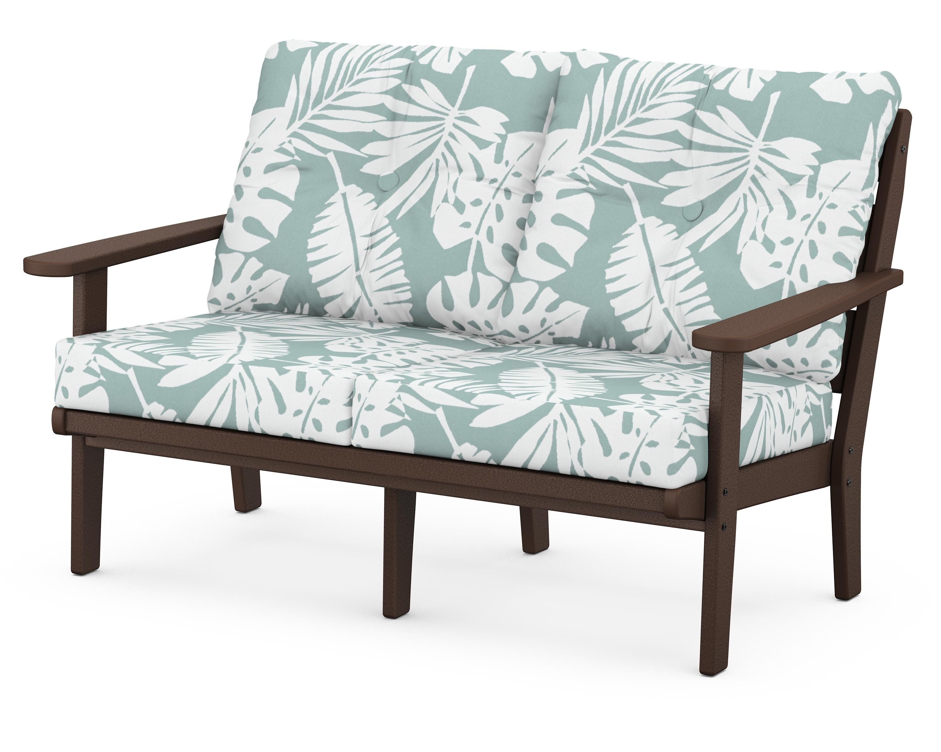 POLYWOOD® Lakeside Deep Seating Loveseat in Mahogany / Leaf Glacier Spa