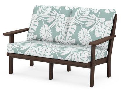 POLYWOOD® Lakeside Deep Seating Loveseat in Mahogany / Leaf Glacier Spa