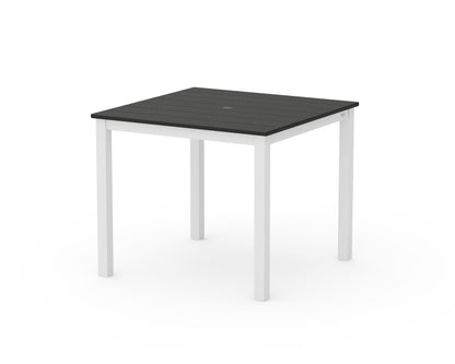 POLYWOOD® Main Street 36" x 36" Dining Table in White / Black