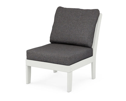 POLYWOOD® Braxton Modular Armless Chair in Vintage White / Ash Charcoal