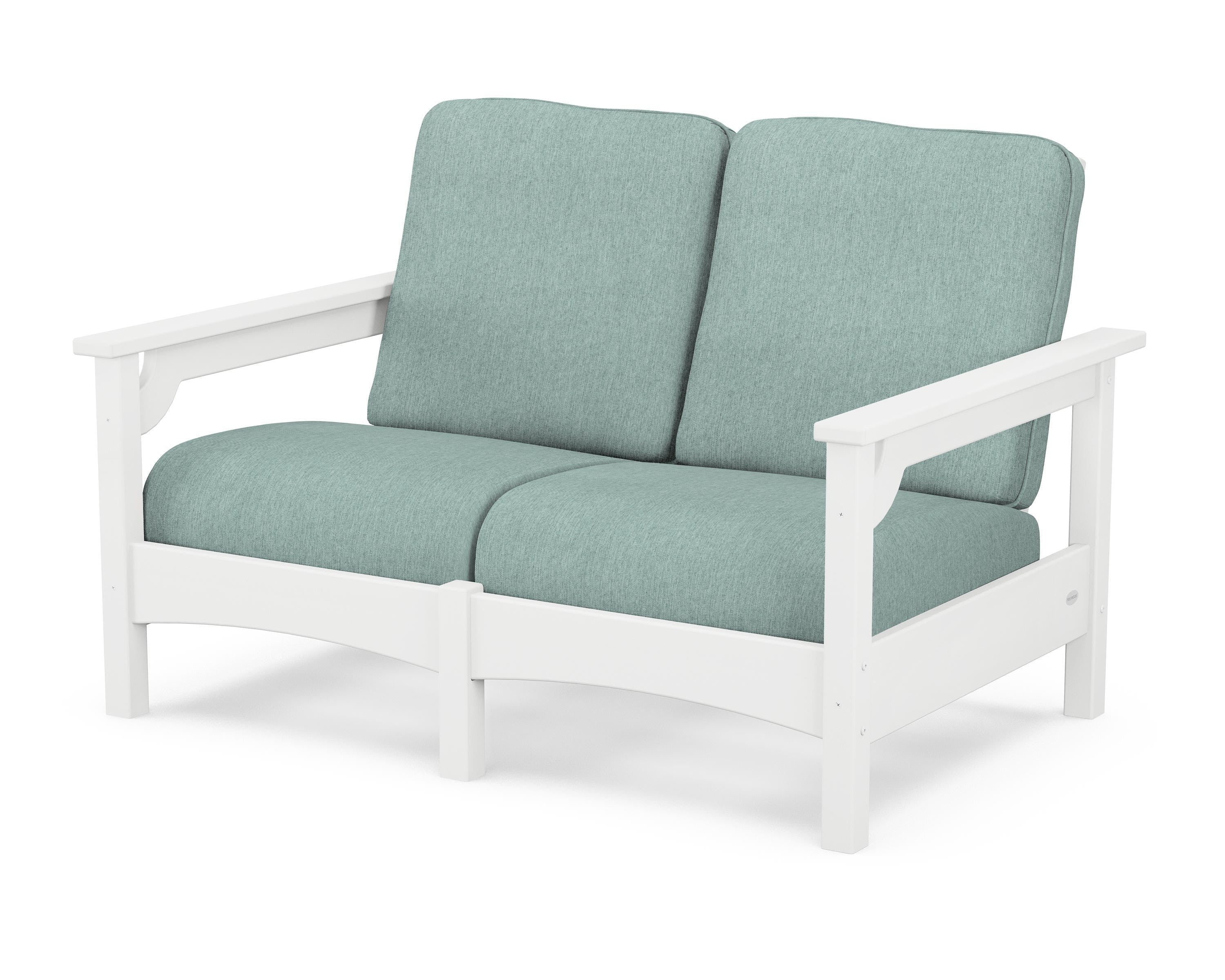 POLYWOOD® Club Loveseat in White / Glacier Spa