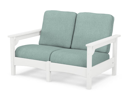 POLYWOOD® Club Loveseat in White / Glacier Spa