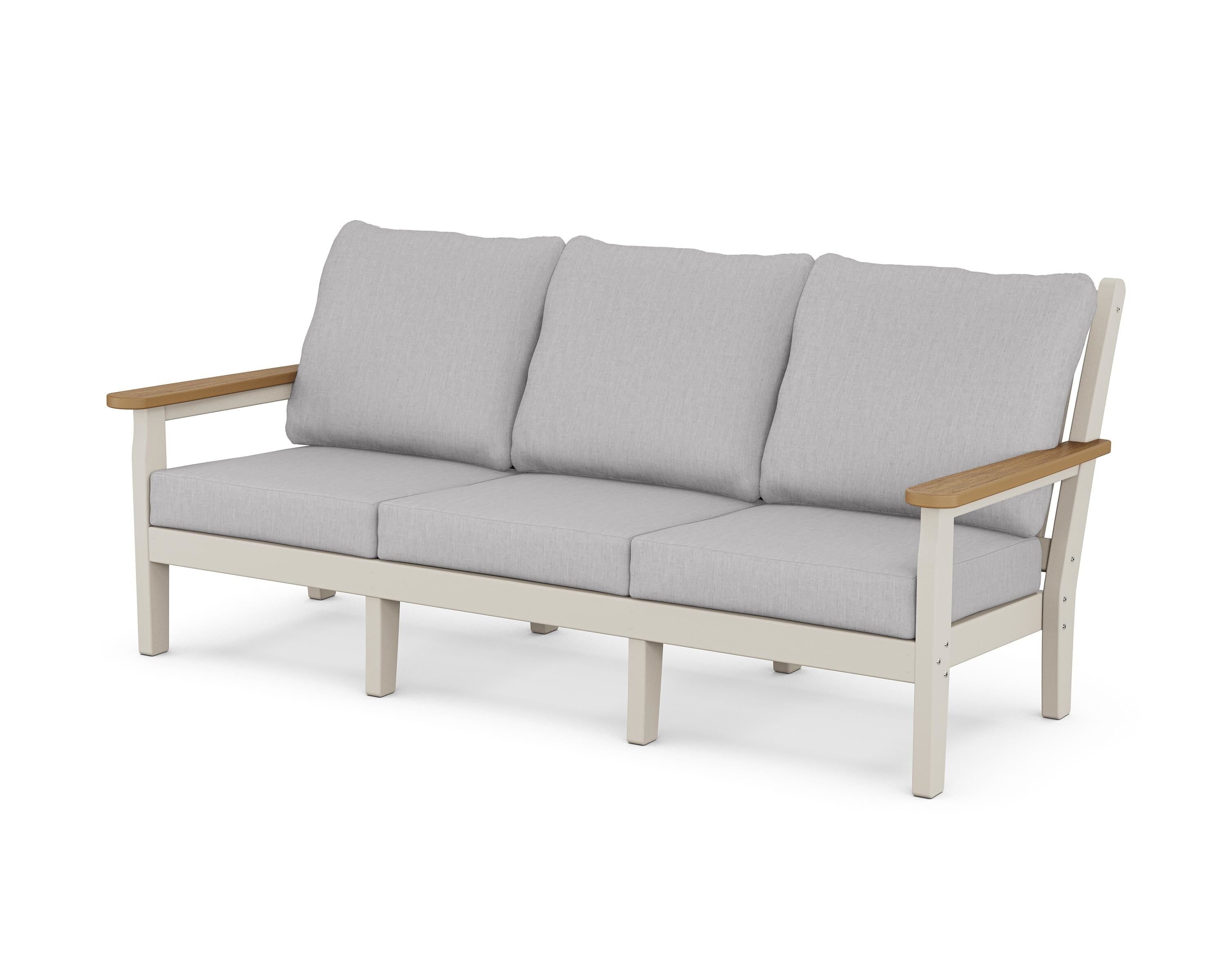 POLYWOOD® Chippendale Deep Seating Sofa in Sand / Natural / Granite
