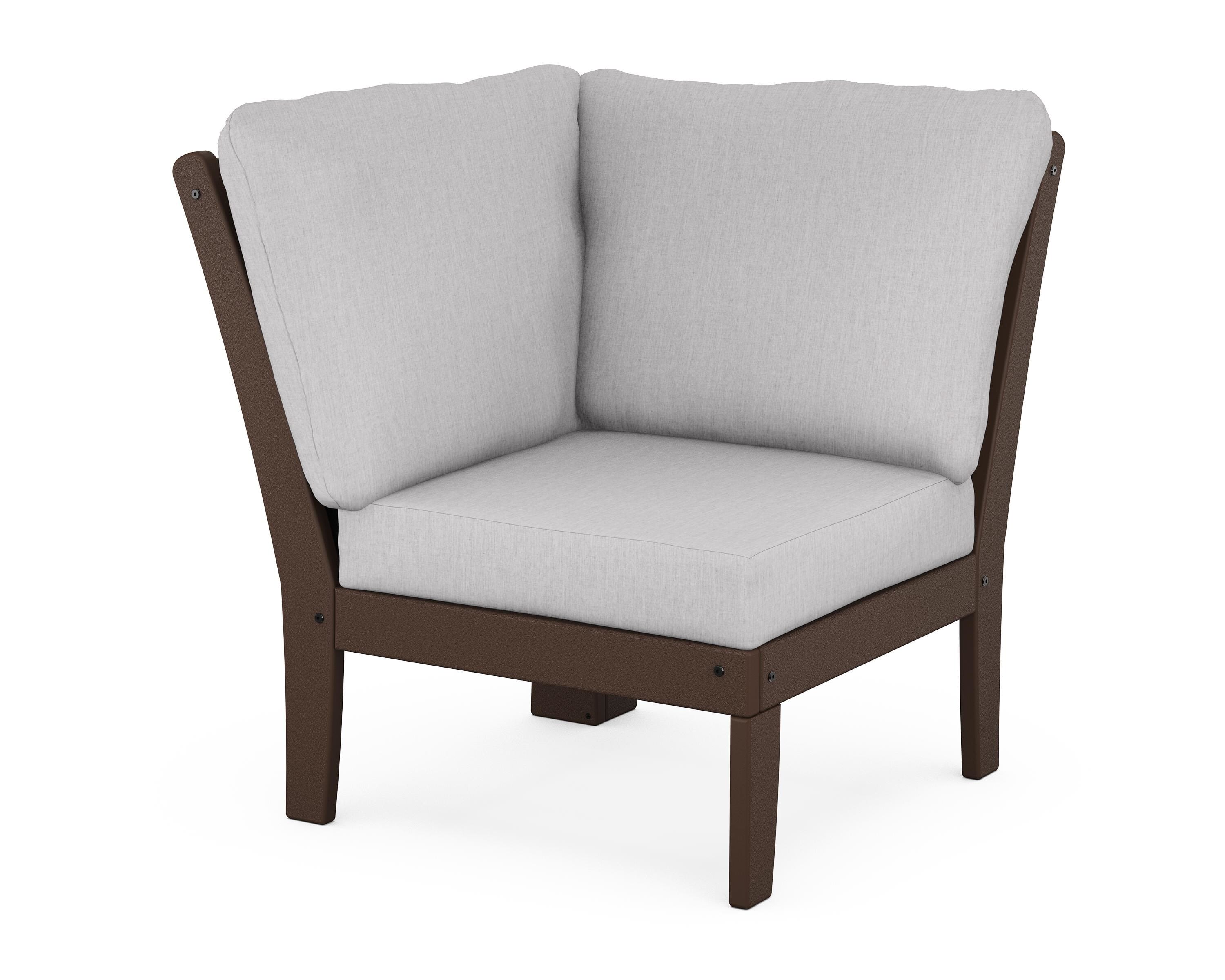 POLYWOOD® Braxton Modular Corner Chair in Mahogany / Granite