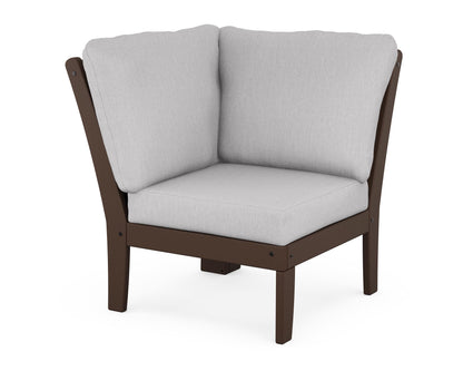 POLYWOOD® Braxton Modular Corner Chair in Mahogany / Granite