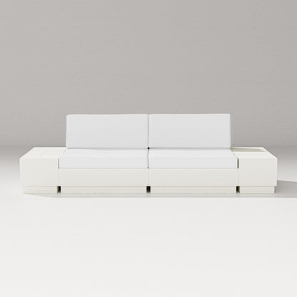 PW Designer Series Elevate 4-Piece Loveseat Sectional in Vintage White / Natural