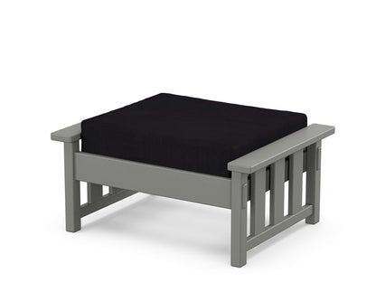 Martha Stewart by POLYWOOD® Acadia Deep Seating Ottoman in Slate Grey / Midnight Linen