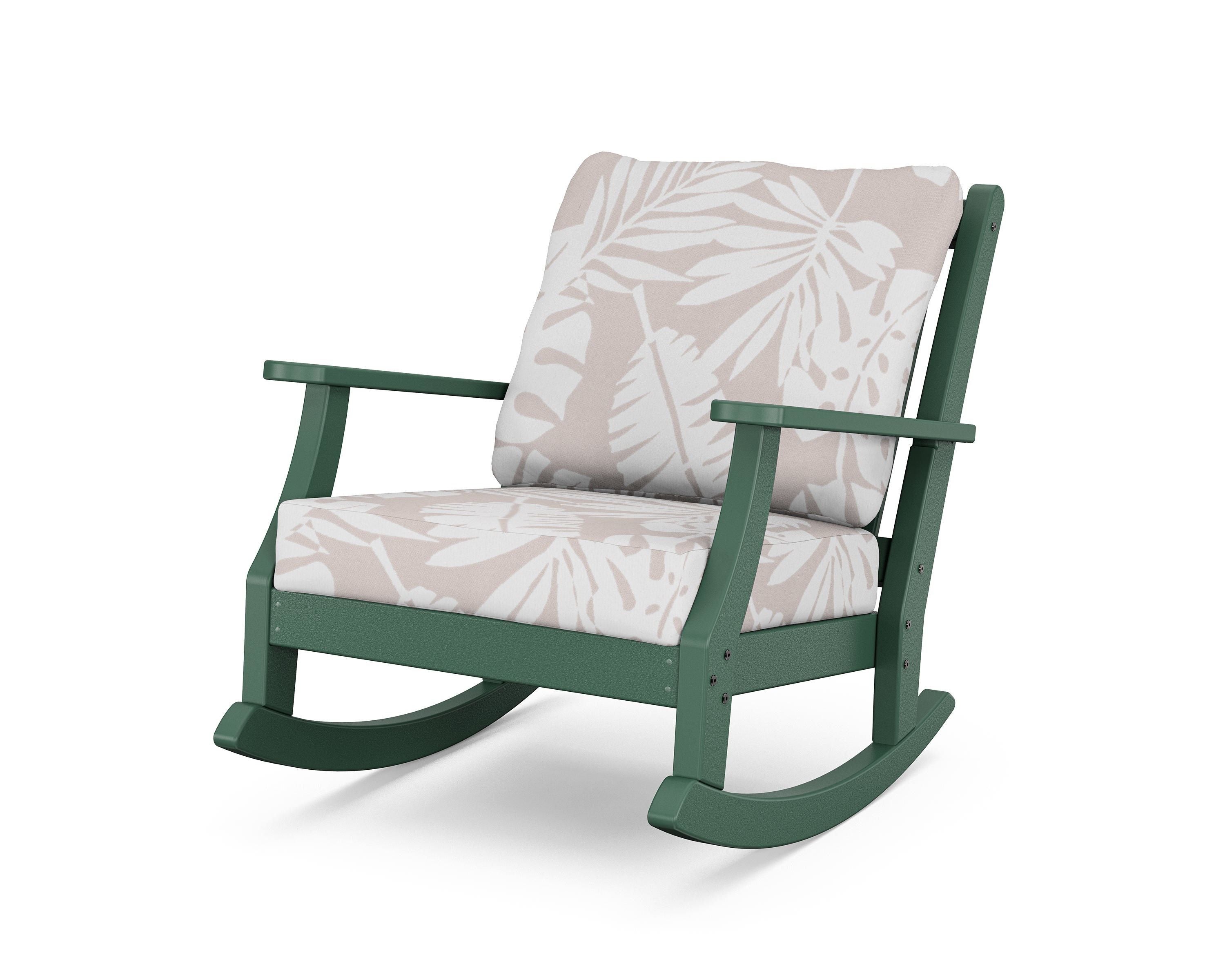 Country Living Wovendale Deep Seating Rocking Chair in Green / Leaf Dune Burlap